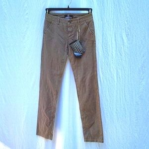 NWT Italuan Unisex AR and J pants, taupe patterned, straight legs, sz 28
